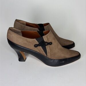 Juan Jose Garcia Made in Italy Brown Suede & Leather Shoes Heels Women Size 9.5M
